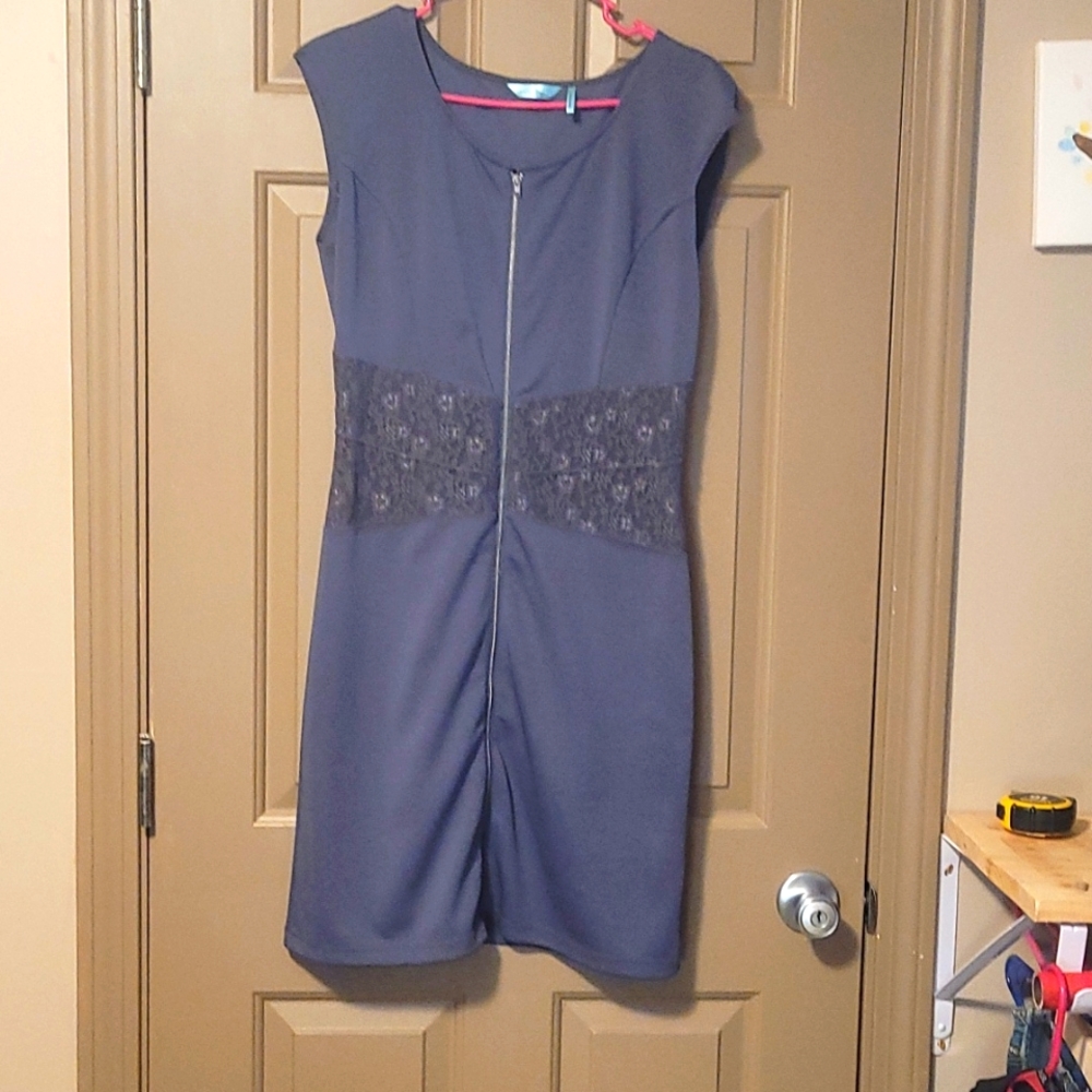 Grey zipper dress size large